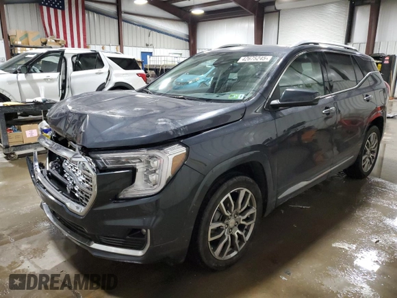 2022 GMC Terrain Denali with VIN 3GKALXEV2NL212602, listed as a Copart auction lot 42675245 with 23,893 mi miles and Salvage title. Bid and sale history available at DreamBid. Image 1.