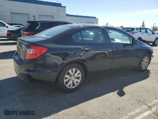 2012 Honda Civic Sdn LX with VIN 19XFB2F55CE392780, listed as a Copart auction lot 46284845 with 106,220 mi miles and Salvage Title. Bid and sale history available at carsss.com. Image 3.