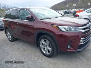 2019 Toyota Highlander Hybrid Limited with VIN 5TDDGRFH8KS053267, listed as a IAAI auction lot 41954917 with 120,026 mi miles and . Bid and sale history available at DreamBid. Image 1.