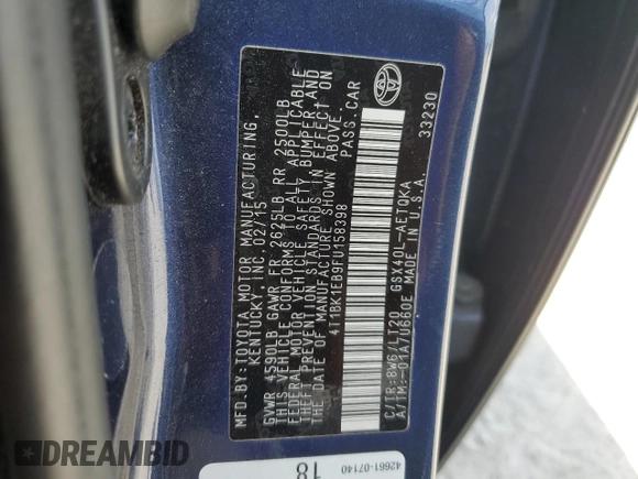 2015 Toyota Avalon Limited with VIN 4T1BK1EB9FU158398, listed as a Copart auction lot 54408175 with 155,355 mi miles and Salvage Title. Bid and sale history available at DreamBid. Image 12.