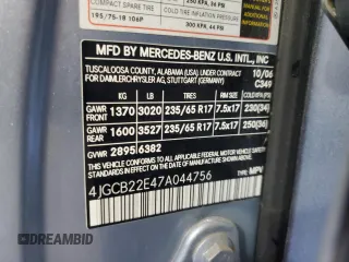2007 Mercedes-Benz R 3.0L with VIN 4JGCB22E47A044756, listed as a Copart auction lot 72982034 with 212,562 mi miles and Salvage Title. Bid and sale history available at carsss.com. Image 13.