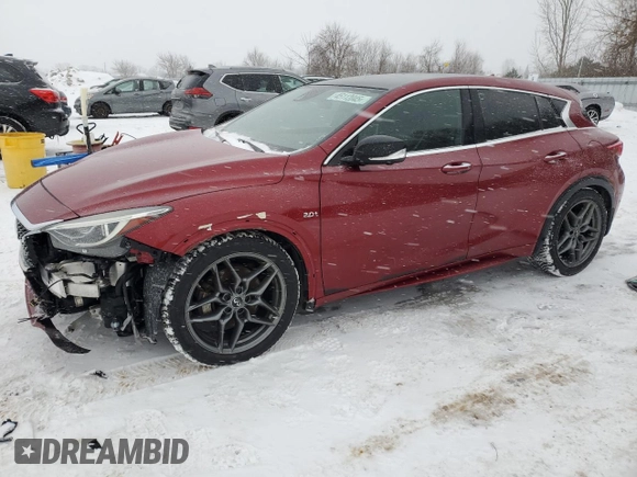 2017 Infiniti QX30 Premium with VIN SJKCH5CP9HA021587, listed as a Copart auction lot 45112045 with 127,276 mi miles and Salvage Title. Bid and sale history available at DreamBid. Image 1.