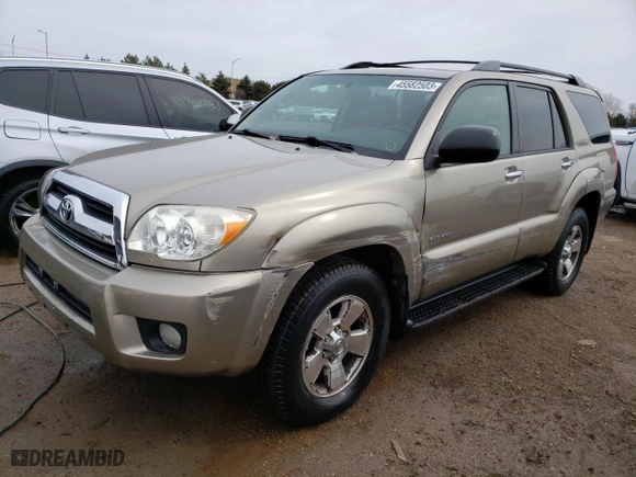 2007 Toyota 4Runner SR5 with VIN JTEBU14R670108768, listed as a Copart auction lot 45582503 with 102,890 mi miles and Salvage Title. Bid and sale history available at carsss.com. Image 1.