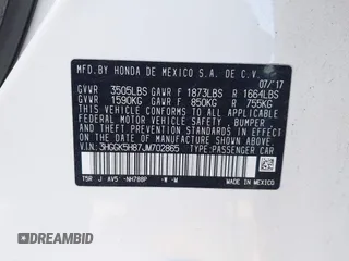 2018 Honda Fit EX с VIN 3HGGK5H87JM702865, выставлен на аукционе IAAI как лот 41225609 с пробегом 69 784 миль миль и . История ставок и продаж доступна на DreamBid. Изображение 9.