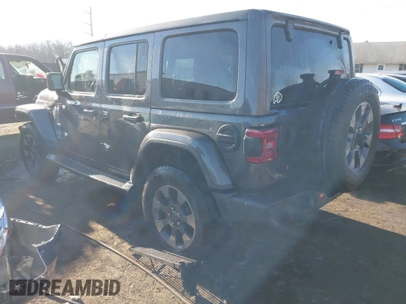 2018 Jeep Wrangler Unlimited Sahara with VIN 1C4HJXEN5JW203879, listed as a IAAI auction lot 41131467 with 87,065 mi miles and . Bid and sale history available at DreamBid. Image 3.