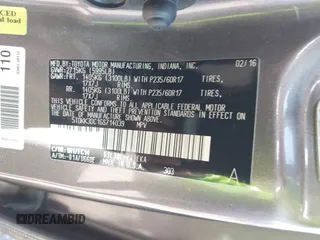 2016 Toyota Sienna LE AAS with VIN 5TDKK3DC1GS714039, listed as a IAAI auction lot 41868423 with 150,817 mi miles. Bid and sale history available at carsss.com. Image 9.