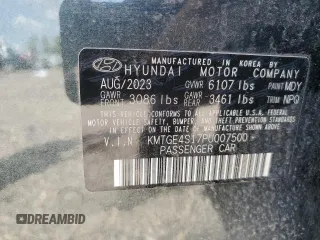 2023 Genesis G80 with VIN KMTGE4S17PU007500, listed as a Copart auction lot 53952055 with 6,226 mi miles and Clean Title. Bid and sale history available at carsss.com. Image 13.