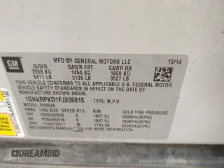 2015 GMC Acadia SLE with VIN 1GKKRPKD1FJ206815, listed as a IAAI auction lot 41886983 with 242,464 mi miles. Bid and sale history available at carsss.com. Image 9.
