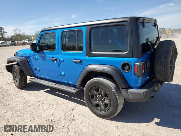 2022 Jeep Wrangler Unlimited Sport with VIN 1C4HJXDN8NW173946, listed as a Copart auction lot 48877615 with Not Provided miles and Salvage Title. Bid and sale history available at DreamBid. Image 2.
