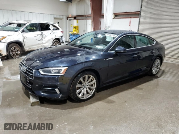 2018 Audi A5 Sportback Premium Plus with VIN WAUBNCF58JA040012, listed as a Copart auction lot 53456135 with 157,627 mi miles and Salvage Title. Bid and sale history available at carsss.com. Image 1.