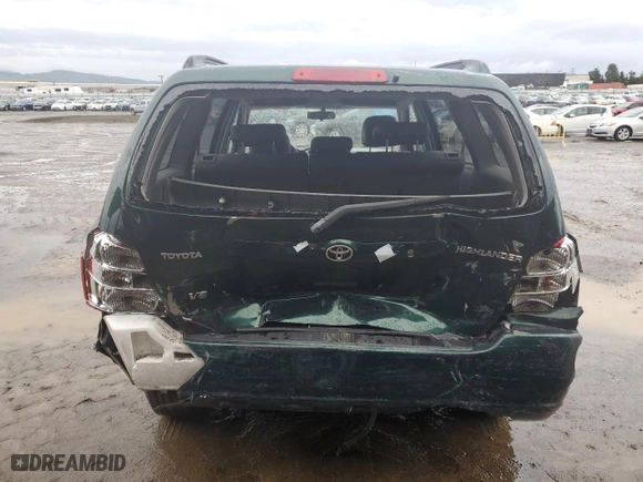 2002 Toyota Highlander with VIN JTEGF21A020036639, listed as a Copart auction lot 44389335 with 0 mi miles and Salvage Title. Bid and sale history available at carsss.com. Image 6.