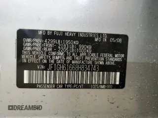 2008 Subaru Impreza Wagon (Natl) i w/Premium Pkg with VIN JF1GH61668H834743, listed as a Copart auction lot 46527865 with 116,323 mi miles and Salvage Title. Bid and sale history available at carsss.com. Image 12.