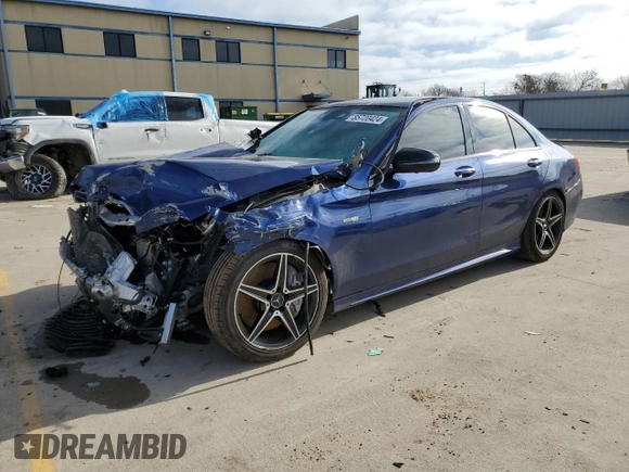 2018 Mercedes-Benz C 43 AMG with VIN 55SWF6EB3JU252235, listed as a Copart auction lot 85720424 with 74,266 mi miles and Salvage Title. Bid and sale history available at carsss.com. Image 1.