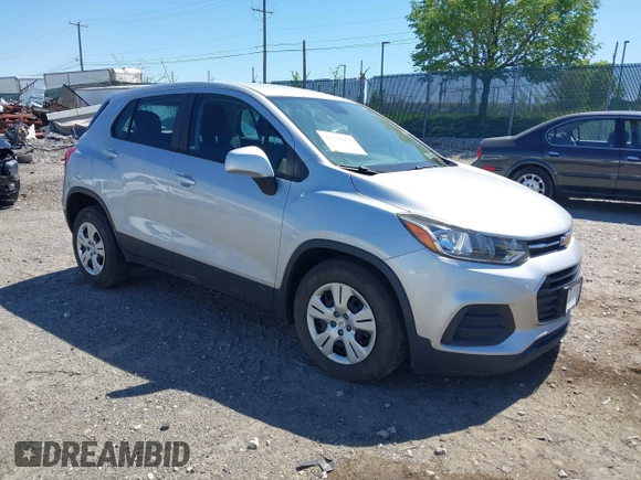 2018 Chevrolet Trax LS with VIN 3GNCJKSB1JL420107, listed as a IAAI auction lot 42129972 with 595,541 mi miles. Bid and sale history available at carsss.com. Image 1.