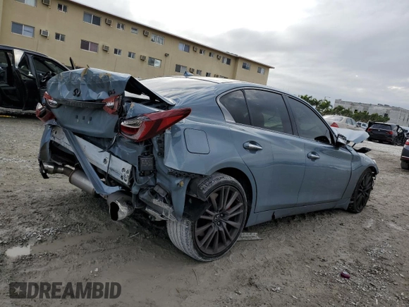 2021 Infiniti Q50 Red Sport 400 with VIN JN1FV7DP7MM850365, listed as a Copart auction lot 41923735 with 71,614 mi miles and Non Repairable. Bid and sale history available at DreamBid. Image 3.