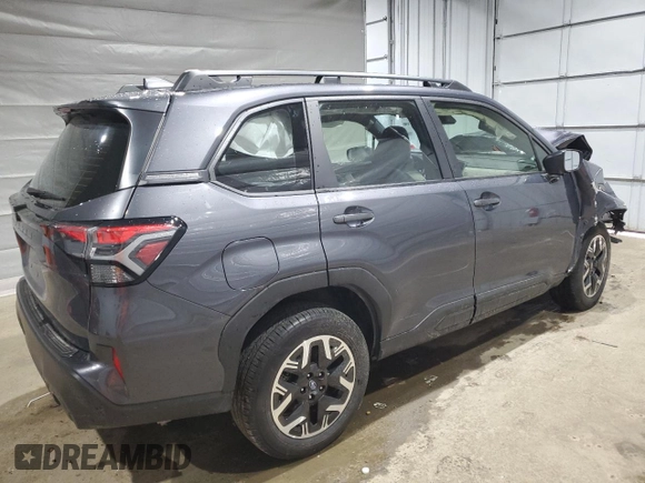 2025 Subaru Forester with VIN JF2SLDAC2SH447600, listed as a Copart auction lot 53180575 with 8,623 mi miles and Salvage title. Bid and sale history available at DreamBid. Image 3.