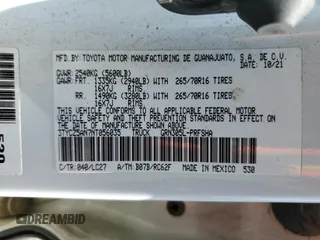 2022 Toyota Tacoma SR with VIN 3TYCZ5AN7NT056035, listed as a Copart auction lot 55510145 with 42,897 mi miles and Salvage title. Bid and sale history available at DreamBid. Image 12.