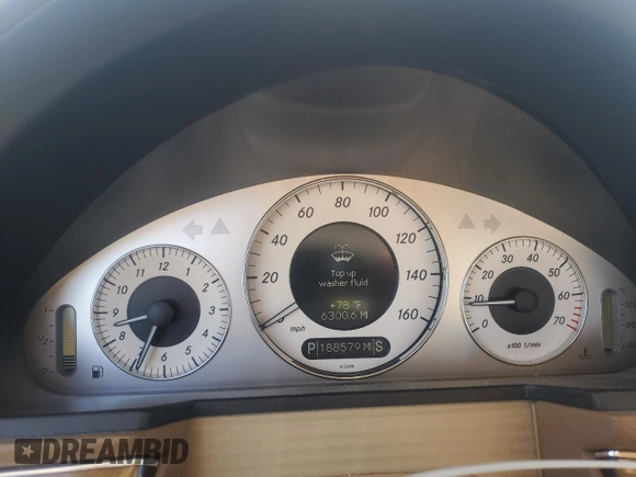 2007 Mercedes-Benz E-Class 3.5L with VIN WDBUF56X47B099405, listed as a Copart auction lot 53026835 with 188,579 mi miles and Salvage Title. Bid and sale history available at carsss.com. Image 9.