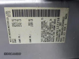 2012 Nissan Altima S with VIN 1N4AL2AP9CC127258, listed as a IAAI auction lot 41966138 with Not Provided miles and . Bid and sale history available at DreamBid. Image 9.