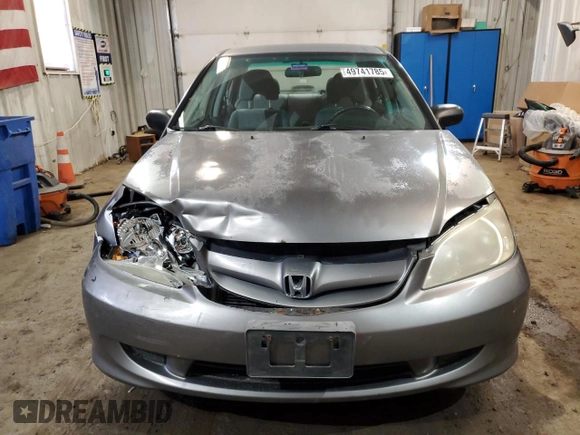 2004 Honda Civic LX with VIN 2HGES16594H615805, listed as a Copart auction lot 49741785 with 194,216 mi miles and Salvage Title. Bid and sale history available at carsss.com. Image 5.