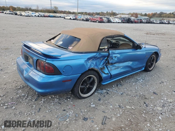 1996 Ford Mustang GT with VIN 1FALP45X2TF178232, listed as a Copart auction lot 76529834 with 144,505 mi miles and Salvage Title. Bid and sale history available at carsss.com. Image 3.
