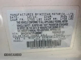 2015 Nissan Versa SV with VIN 3N1CN7AP1FL885987, listed as a Copart auction lot 53249115 with 132,925 mi miles and Salvage Title. Bid and sale history available at carsss.com. Image 14.