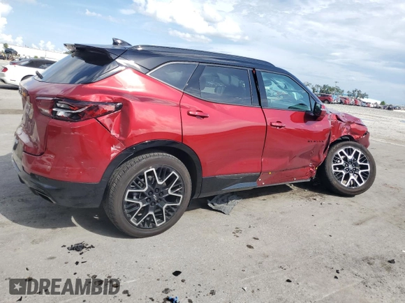 2024 Chevrolet Blazer RS с VIN 3GNKBERS0RS210714, выставлен на аукционе Copart как лот 60377765 с пробегом 15 915 миль миль и На запчасти • Non repairable. История ставок и продаж доступна на DreamBid. Изображение 3.