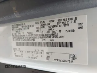 2017 Ford Transit с VIN 1FTYR1CM5HKA90744, выставлен на аукционе IAAI как лот 42416549 с пробегом 255 791 миль миль и . История ставок и продаж доступна на DreamBid. Изображение 9.