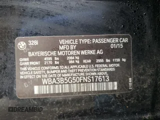 2015 BMW 3 Series 328i xDrive z VIN WBA3B5G50FNS17613, wystawiony jako Copart lot #58786285 z przebiegiem 179 185 mil mil oraz Czysty tytuł • Clean title. Historia ofert i sprzedaży dostępna na DreamBid. Obrazek 12.