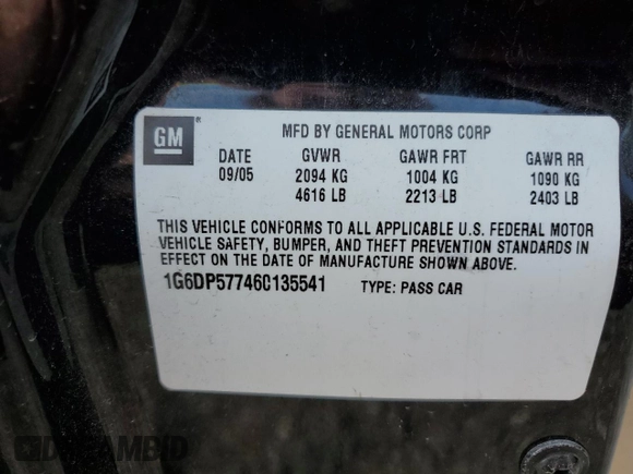 2006 Cadillac CTS with VIN 1G6DP577460135541, listed as a Copart auction lot 78170814 with 168,455 mi miles and Clean Title. Bid and sale history available at carsss.com. Image 15.