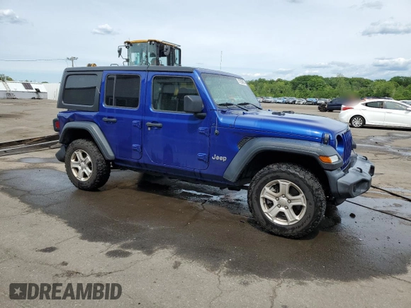 2018 Jeep Wrangler Unlimited Sport S with VIN 1C4HJXDN7JW252986, listed as a Copart auction lot 57256905 with 92,550 mi miles and Salvage title. Bid and sale history available at DreamBid. Image 4.