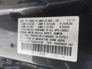 2016 Acura TLX with VIN 19UUB1F30GA002288, listed as a IAAI auction lot 41201762 with 157,020 mi miles. Bid and sale history available at carsss.com. Image 9.