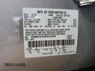 2023 Ford Explorer ST-Line с VIN 1FMSK7KH2PGC03208, выставлен на аукционе Copart как лот 50994355 с пробегом 13 962 миль миль и Списание • Salvage title. История ставок и продаж доступна на DreamBid. Изображение 16.