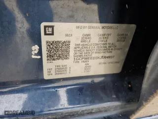 2019 Chevrolet Silverado 1500 LTZ with VIN 1GCPWEED3KZ394937, listed as a Copart auction lot 73764794 with 77,355 mi miles and Non Repairable. Bid and sale history available at carsss.com. Image 13.