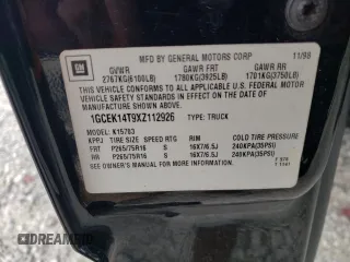1999 Chevrolet Silverado 1500 LS with VIN 1GCEK14T9XZ112926, listed as a Copart auction lot 81816394 with 155,866 mi miles and Salvage Title. Bid and sale history available at carsss.com. Image 14.