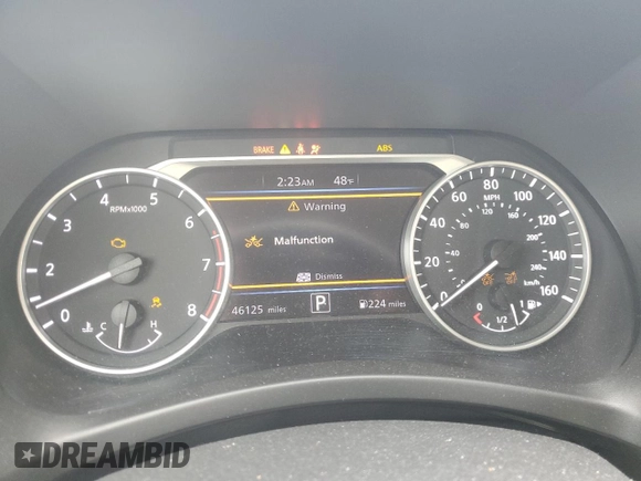 2023 Nissan Sentra SR with VIN 3N1AB8DVXPY263585, listed as a Copart auction lot 47265645 with 46,125 mi miles and Salvage Title. Bid and sale history available at DreamBid. Image 9.