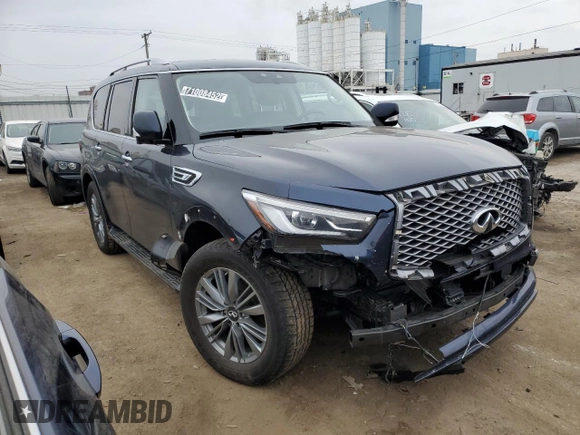 2021 Infiniti QX80 LUXE with VIN JN8AZ2AE2M9271910, listed as a Copart auction lot 71008452 with 46,327 mi miles. Bid and sale history available at carsss.com. Image 4.