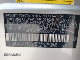 2006 Lexus GS 300 z VIN JTHBH96S065029992, wystawiony jako IAAI lot #42092747 z przebiegiem 182 424 mil mil oraz . Historia ofert i sprzedaży dostępna na DreamBid. Obrazek 9.