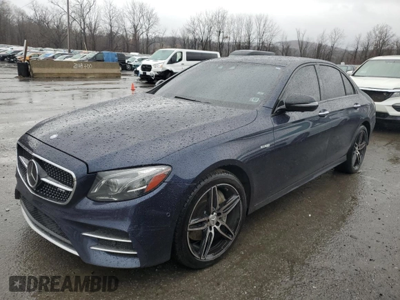 2017 Mercedes-Benz E-Class AMG E 43 with VIN WDDZF6EBXHA163981, listed as a Copart auction lot 80611534 with 85,528 mi miles and Salvage Title. Bid and sale history available at carsss.com. Image 1.