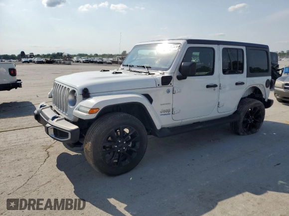 2021 Jeep Wrangler Unlimited Sahara z VIN 1C4JJXP63MW720948, wystawiony jako Copart lot #57115825 z przebiegiem 33 391 mil mil oraz Szkoda całkowita • Salvage title. Historia ofert i sprzedaży dostępna na DreamBid. Obrazek 1.
