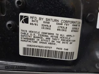 2002 Saturn SL with VIN 1G8ZK54762Z143727, listed as a IAAI auction lot 42441687 with 102,722 mi miles and . Bid and sale history available at DreamBid. Image 9.