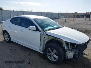 2015 Kia Optima LX z VIN KNAGM4A78F5631674, wystawiony jako IAAI lot #41695004 z przebiegiem 108 782 mil mil oraz . Historia ofert i sprzedaży dostępna na DreamBid. Obrazek 1.