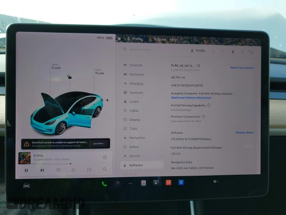 2018 Tesla Model 3 Long Range Battery with VIN 5YJ3E1EA1JF038751, listed as a IAAI auction lot 40553966 with 95,753 mi miles and . Bid and sale history available at DreamBid. Image 7.