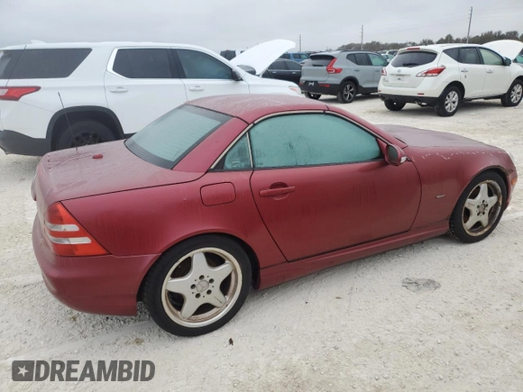 2001 Mercedes-Benz SLK-Class with VIN WDBKK65FX1F182919, listed as a Copart auction lot 76783614 with Not Provided miles and Non Repairable. Bid and sale history available at carsss.com. Image 3.
