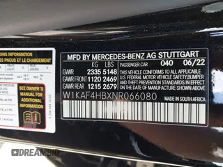 2022 Mercedes-Benz C 300 with VIN W1KAF4HBXNR066080, listed as a IAAI auction lot 42189237 with 42,666 mi miles and . Bid and sale history available at DreamBid. Image 9.