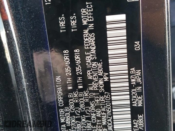 2022 Lexus NX 250 z VIN JTJADCAZ1N5001057, wystawiony jako Copart lot #61067415 z przebiegiem 39 964 mil mil oraz Nie do naprawy • Non repairable. Historia ofert i sprzedaży dostępna na DreamBid. Obrazek 13.