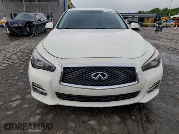 2015 Infiniti Q50 with VIN JN1BV7AP7FM356450, listed as a Copart auction lot 54594765 with 136,096 mi miles and Salvage title. Bid and sale history available at DreamBid. Image 5.