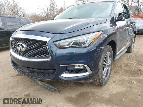 2019 Infiniti QX60 Luxe with VIN 5N1DL0MM1KC566946, listed as a IAAI auction lot 41887596 with 108,035 mi miles and . Bid and sale history available at DreamBid. Image 6.