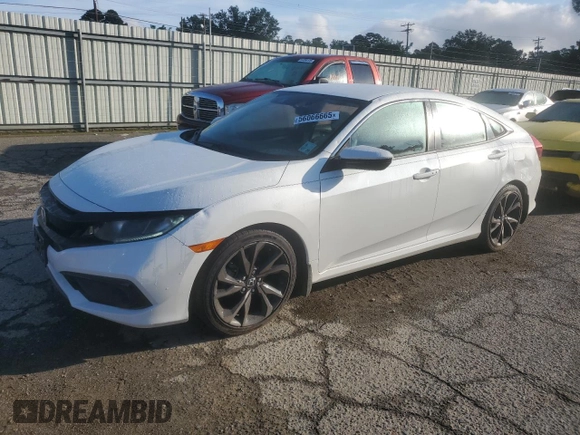 2019 Honda Civic Sport with VIN 19XFC2F86KE005255, listed as a Copart auction lot 56066665 with 60,269 mi miles and Salvage title. Bid and sale history available at DreamBid. Image 1.