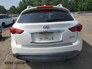 2014 Infiniti QX70 with VIN JN8CS1MU3EM451423, listed as a Copart auction lot 63205685 with 134,192 mi miles and Salvage title. Bid and sale history available at DreamBid. Image 6.
